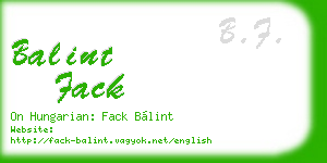 balint fack business card